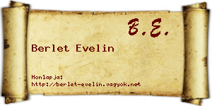 Berlet Evelin névjegykártya
